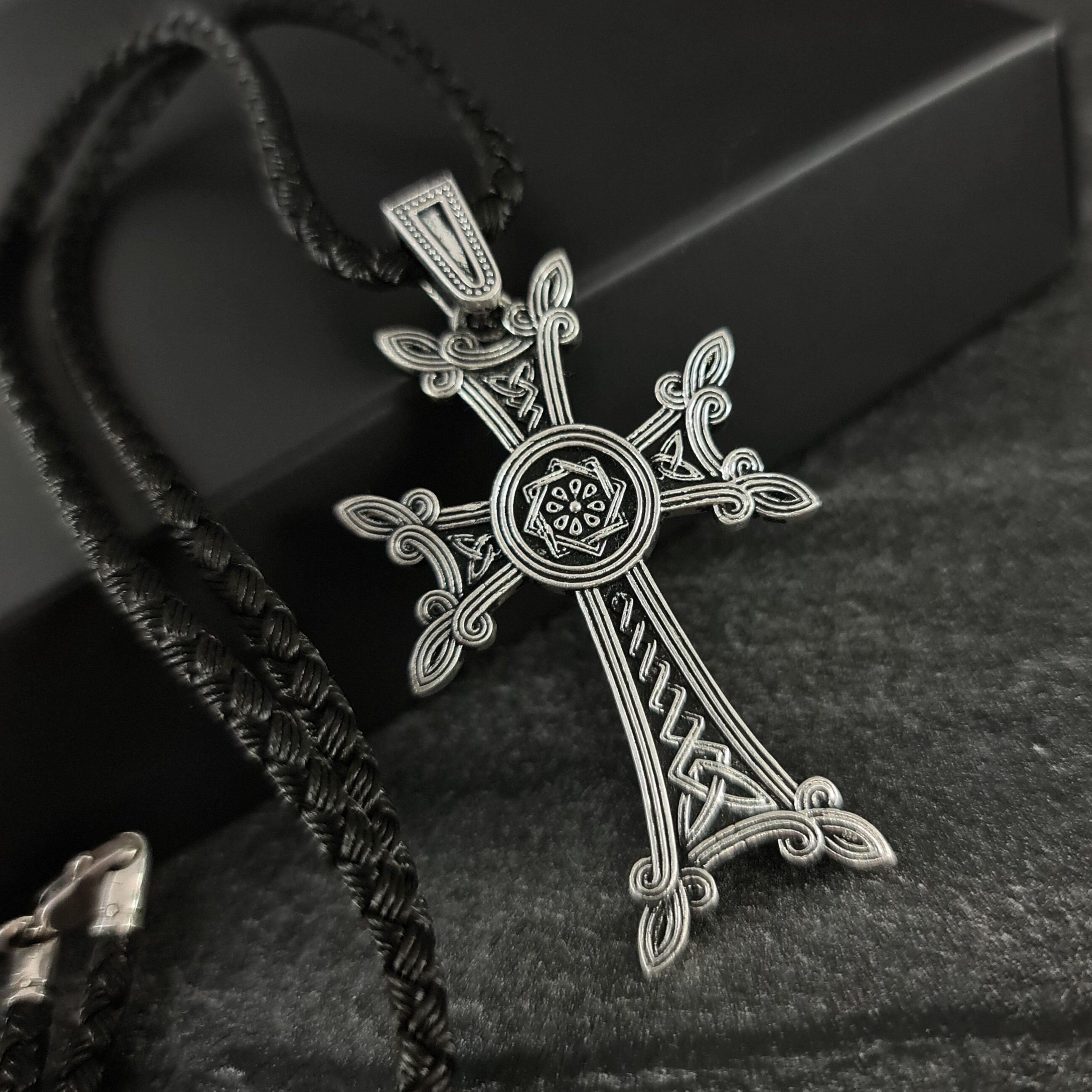 Armenian Cross Necklace Pendant 925 Sterling Silver Christian 