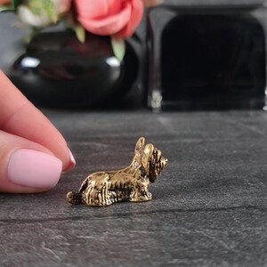 animal figurines, yorkshire terrier, bronze statue animal, desktop decorations, yorkie gifts, vintage figurines, brass animal, dog ornament, mid century modern, gifts for dog lovers, dog miniature, desk decor, yorkie dog mom