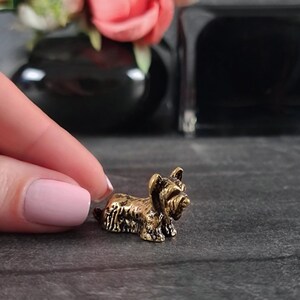 animal figurines, yorkshire terrier, bronze statue animal, desktop decorations, yorkie gifts, vintage figurines, brass animal, dog ornament, mid century modern, gifts for dog lovers, dog miniature, desk decor, yorkie dog mom