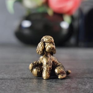 animal figurines, miniature poodle, micro dog, desktop decorations, poodle figurine, vintage style, brass animals, dog ornament, handmade figurines, dog miniature, desk decor, miniature animals, gifts for dog lovers