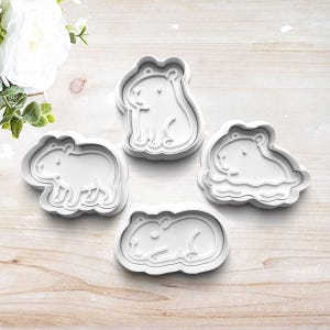 Cute Capybara Cookie Cutter Set | Polymer Clay Fondant Stamp Embosser | Gift for Capybara Lover | Animal Lover Gift | Rodent | Customizable