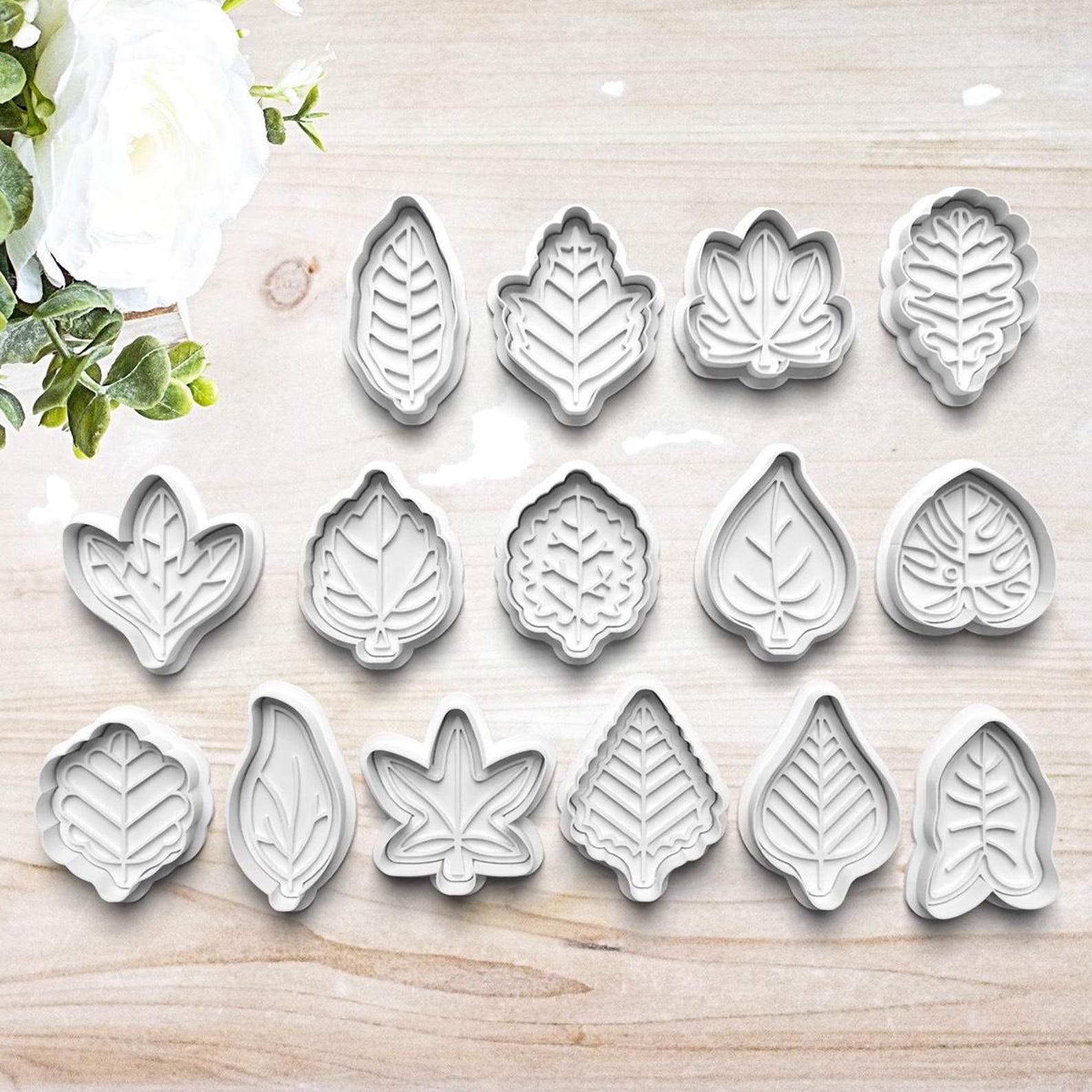 Leaf Cookie Cutter Set | Autumn | Monstera Leaf | Clay Fondant Stamp ...