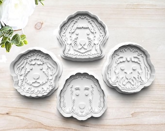 Customizable Dog Goldendoodle Cookie Cutter | Clay Fondant Stamp Embosser | Gift for Dog Lover| Gift for Dog Mom | Gift for Dog Dad