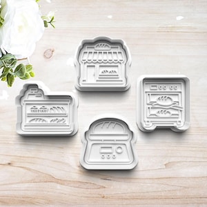 Bakery Cookie Cutter Set | Polymer Clay Fondant Stamp Embosser | Bread Baker | Gift for Baker | Bakery Lover Gift | Sourdough Gift
