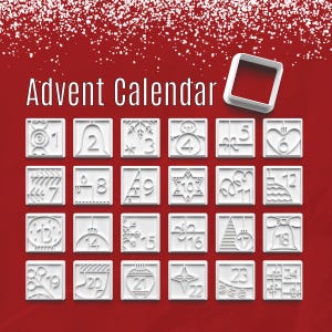 Advent Calendar Cookie Cutter Set Customizable | Clay Fondant Stamp | Christmas Cookies | Christmas Ornaments | Crafts | 3D Printed