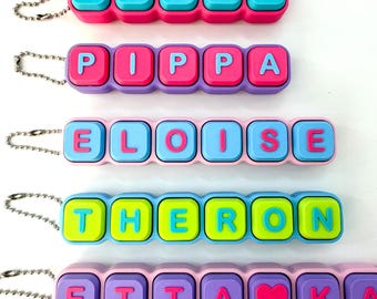 Personalized Name Fidget Clicker Keychain | Kids Gift | Party Favors | 3D Printed | Fidget Toy | Sensory | Pawpular Prints