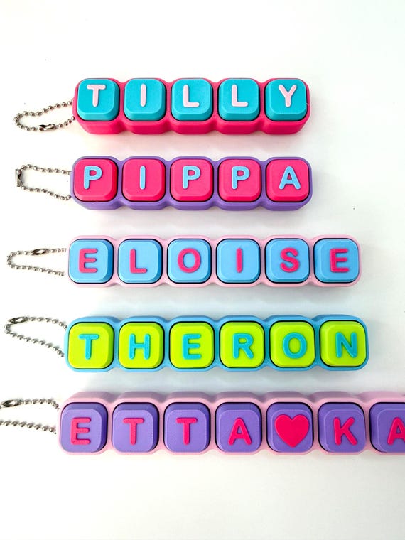 Personalized Name Fidget Clicker Keychain | Back to School Kids Gift | Party Favors | 3D Printed | Fidget Toy | Sensory Boo Basket Stocking
