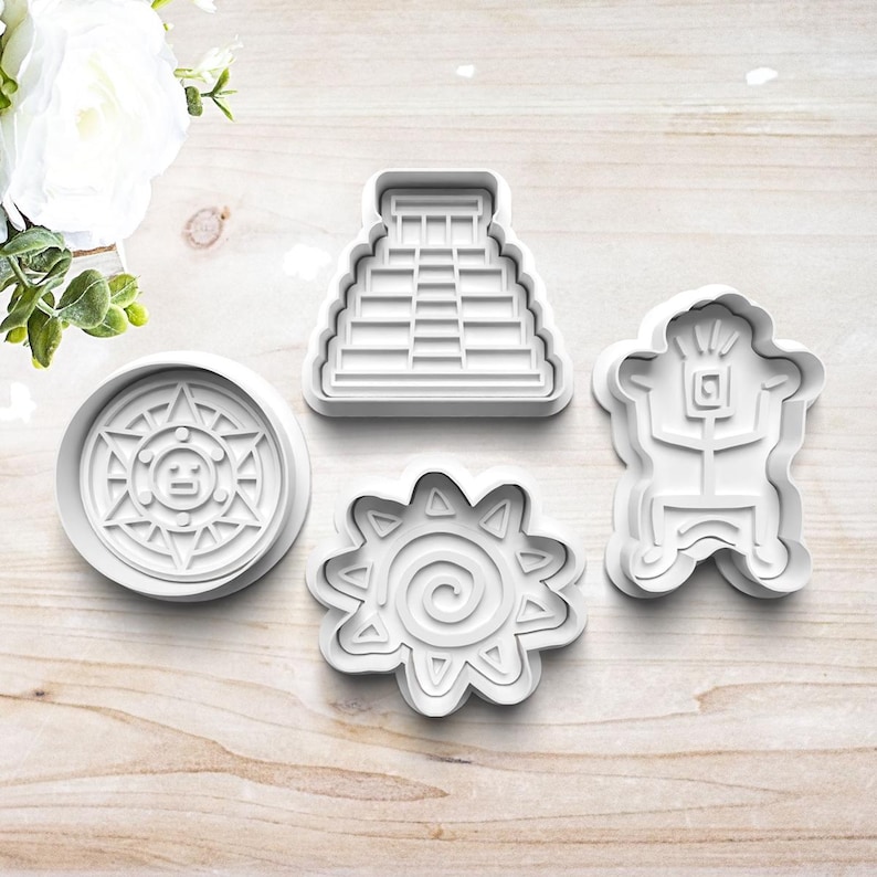 Mayan Symbols Cookie Cutter Set | Polymer Clay Fondant Stamp | Embosser ...