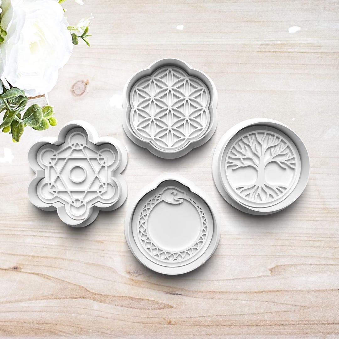 Esoteric Geometry Cookie Cutter Set | Polymer Clay Fondant Stamp ...