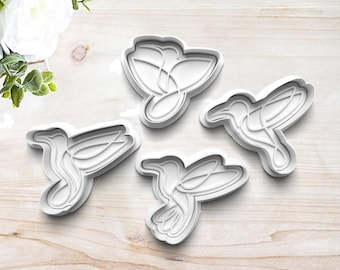 Hummingbird Cookie Cutter Set | Clay Fondant Stamp Embosser | Gift for Hummingbird Lover | Gift for Baker | 3D Printed | Customizable