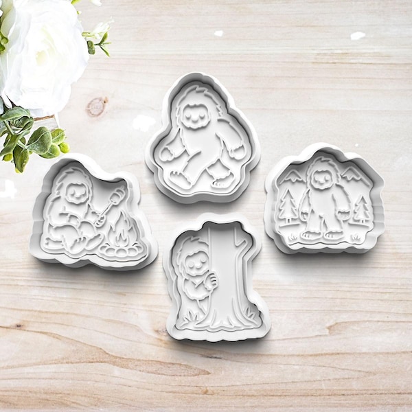 Big Foot Sasquatch Yeti Cookie Cutter Set | Polymer Clay Fondant Stamp Embosser | Big Foot Gift | Abominable Snow Man | Gift for Baker