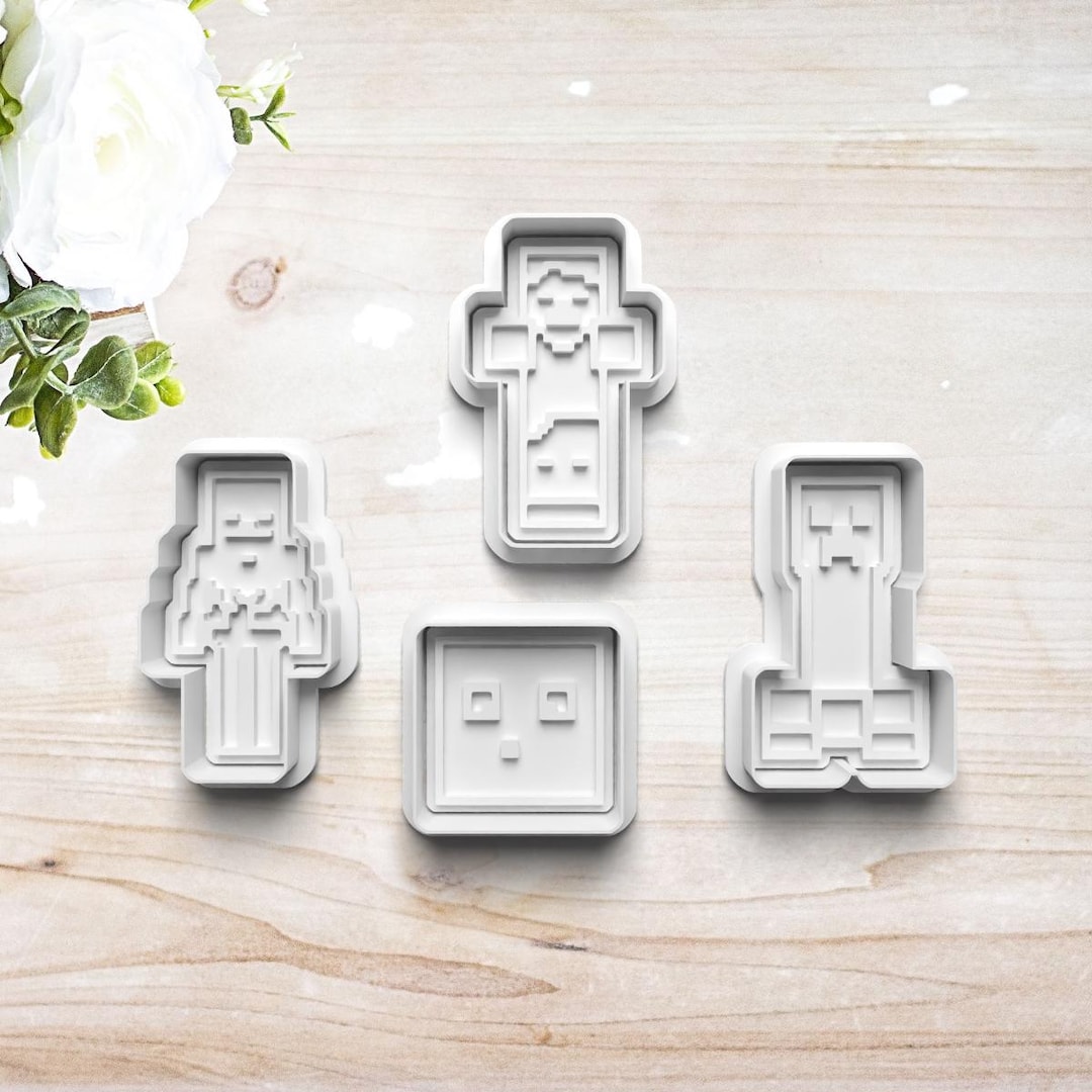 Minecraft Cookie Cutter Set | Clay Fondant Stamp Embosser | Gift for ...