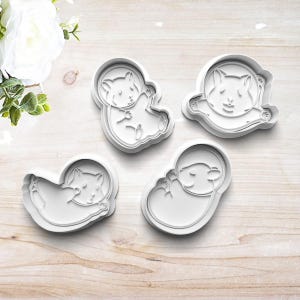 Cute Hamster Space Cookie Cutter Set | Polymer Clay Fondant Stamp Embosser | Funny Hamster Cookies | Gift for Hamster Lover | Customizable