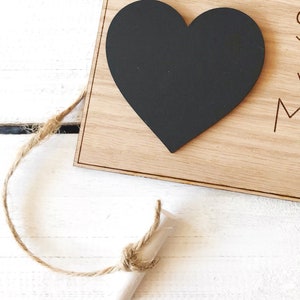 Oak Wedding Countdown Plaque Sign Personalised Chalkboard Mr & Mrs Engagement Gift image 3