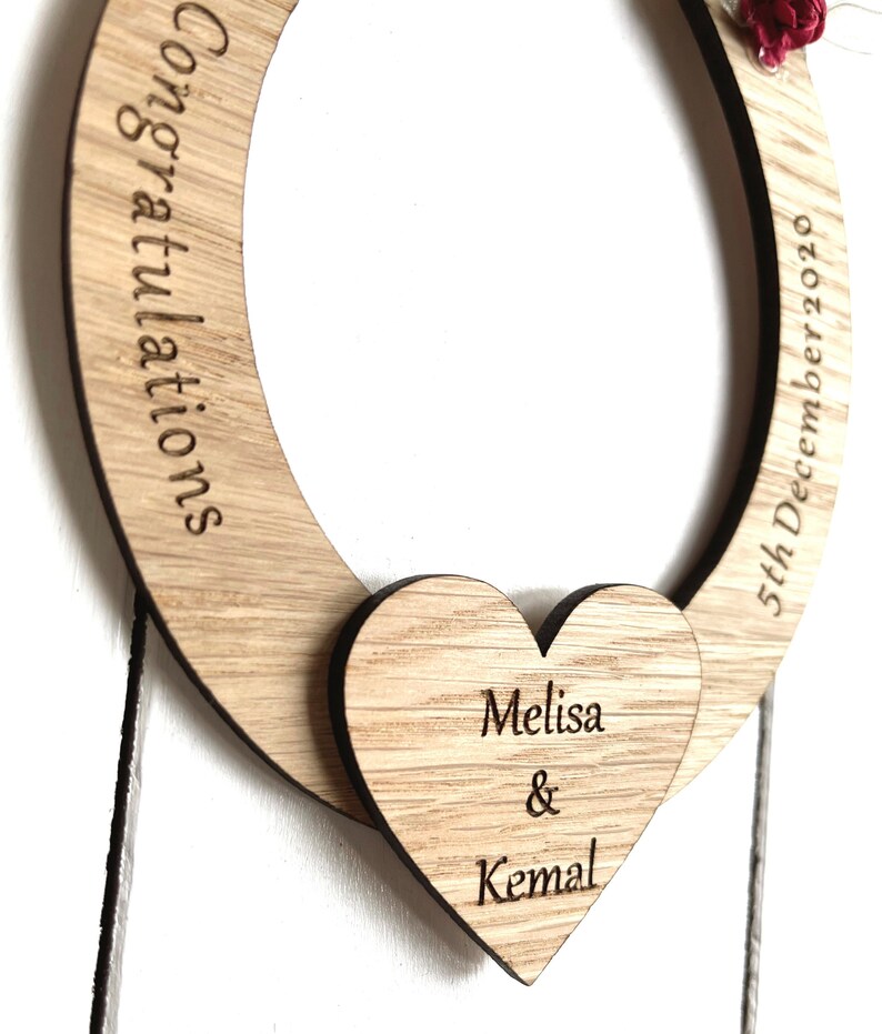 Personalised Wedding Wooden Horseshoe Good Luck Bride & Groom Etsy UK