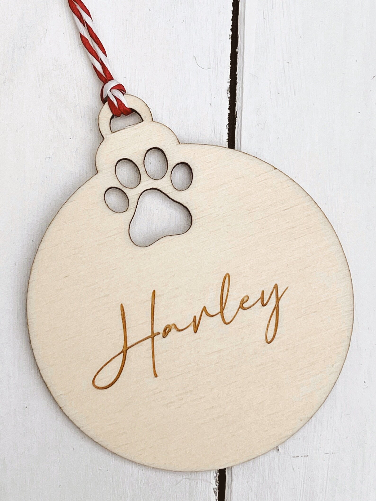 Pet Christmas Tree Decoration Personalised Dog Cat Wood Bauble Etsy UK