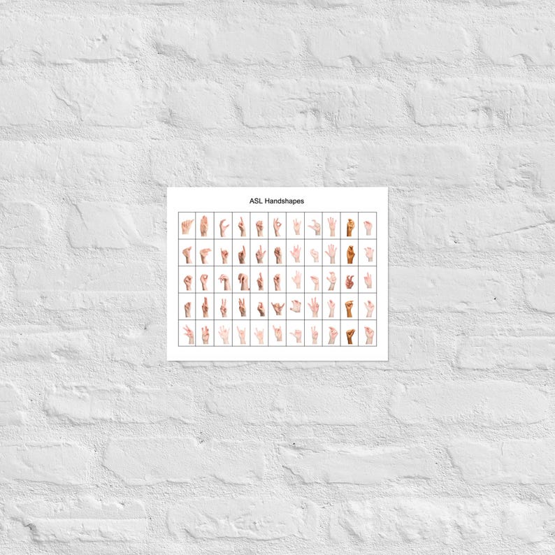 ASL Common Handshapes Poster - Etsy