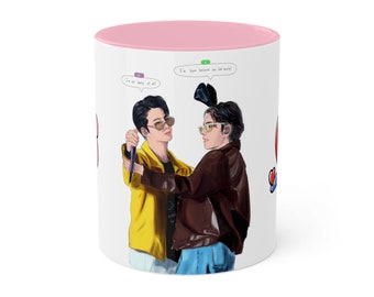 BTS Jungkook & V Colorful Mugs, 11oz