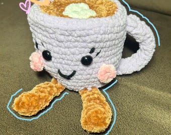 Giant Plush Hot Chocolate Cocoa Plushie Stuffy Kawaii Magenta