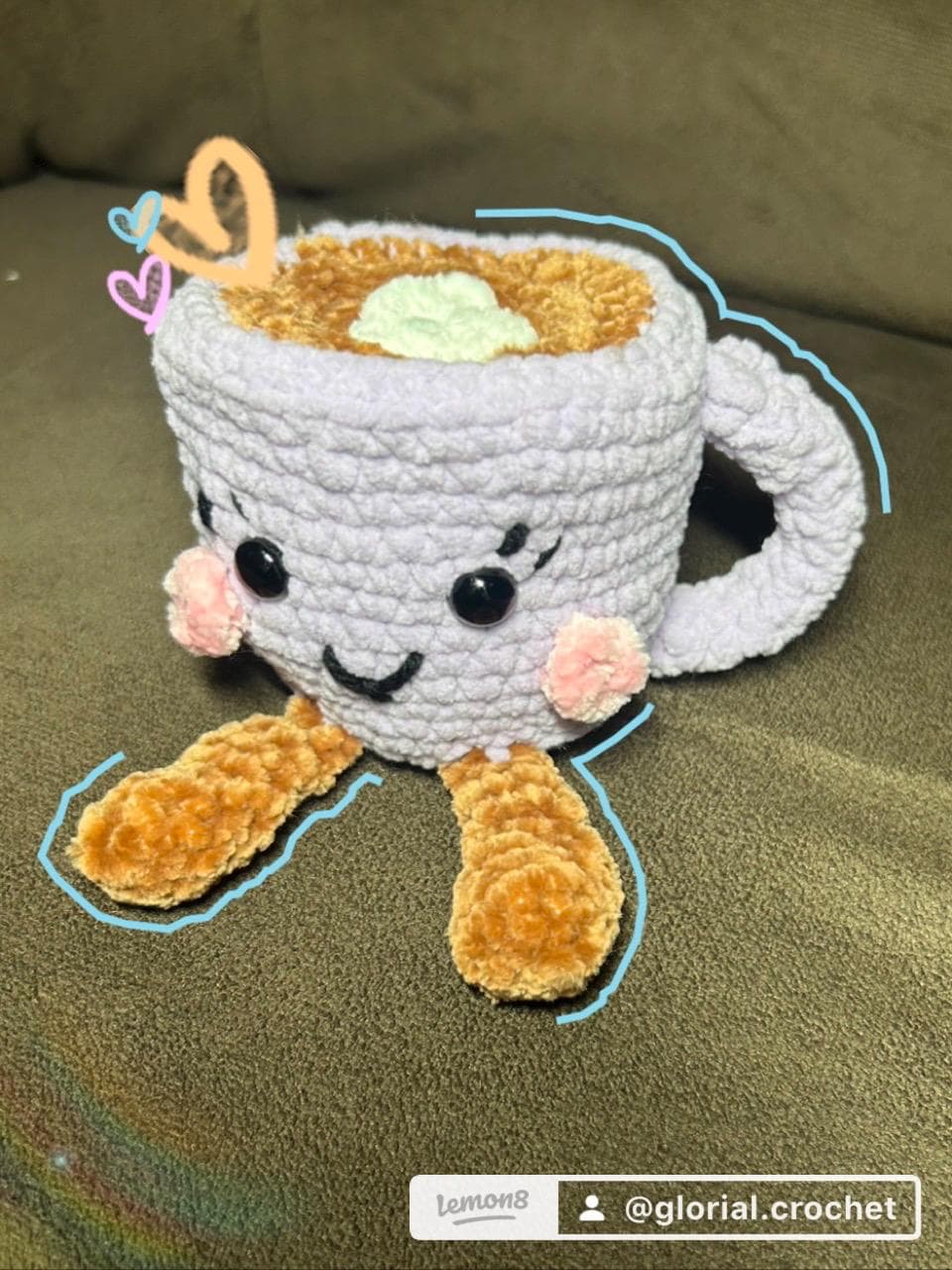 Crochet Hot Chocolate Plushie – Cute Amigurumi Mug Toy With