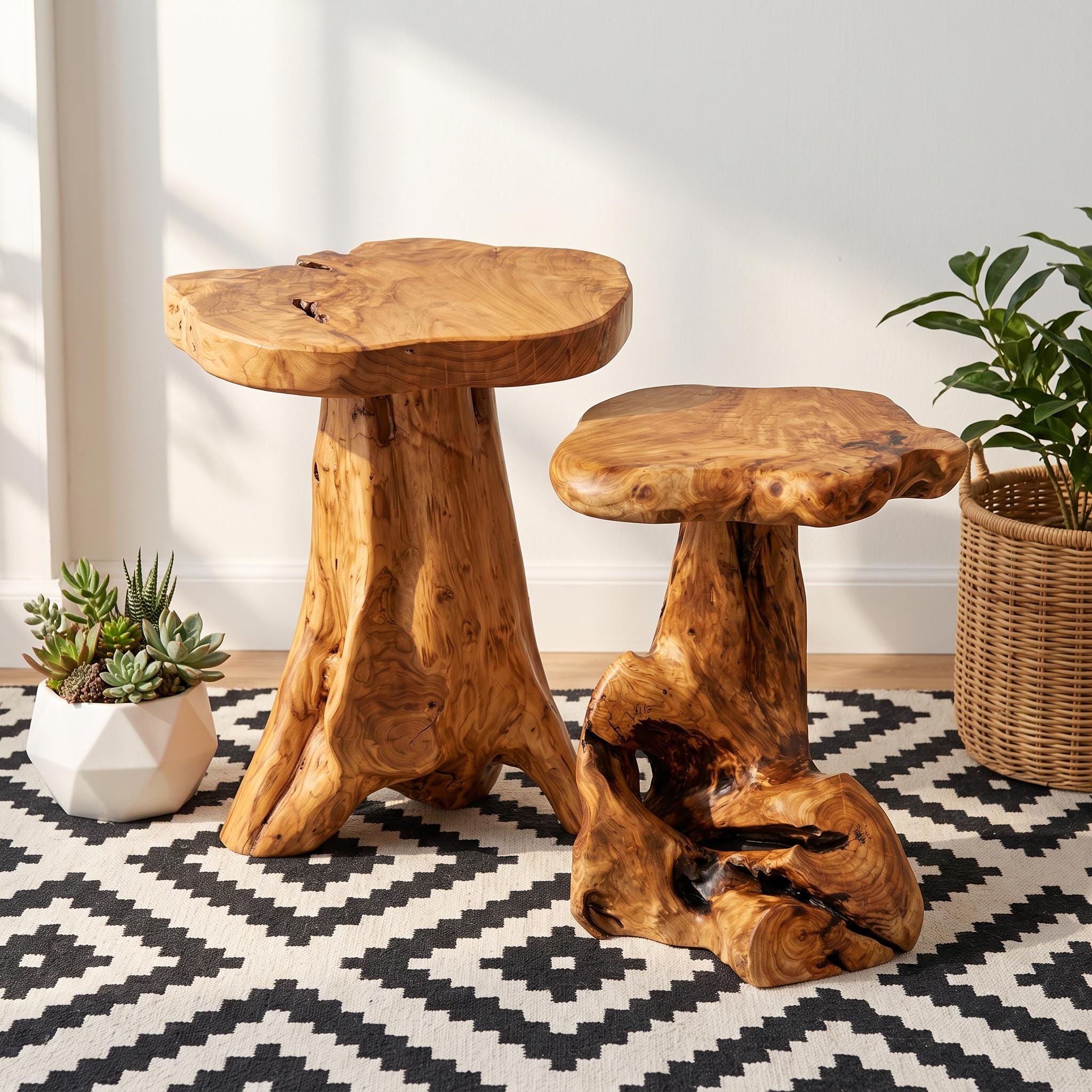 Raw Edge End Tables - Etsy