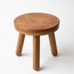 Handmade Teak Plant Stand, Solid Wood Flower Pot Holder, Rustic Farmhouse Stool for Indoor Decor