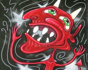 JOHN HENRY GODZILLA limited EDITION print RT VEGAS signed original folk lowbrow