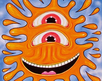 JOHN HENRY GODZILLA limited EDITION print RT VEGAS signed original folk lowbrow