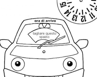 Disco Orario da Colorare – Stampa Digitale | PDF A4 Stampabile | Parcheggio Zona Disco