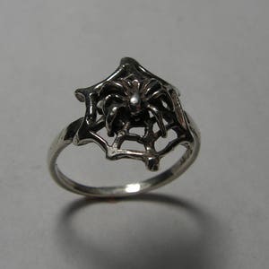 Spider On Web Ring In Sterling Silver
