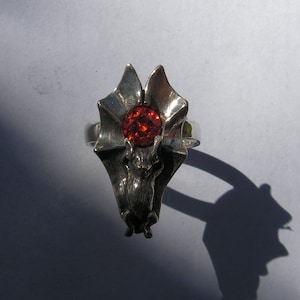 Bat Ring With Fire Citrine In Sterling Silver