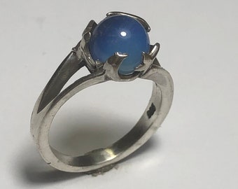 Moon and Stars Ring With Opalite and Sterling Silver