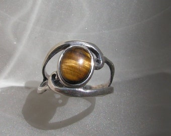 Tiger Eye Ring In Sterling Silver