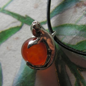 Seal Pendant Sterling Silver With Carnelian