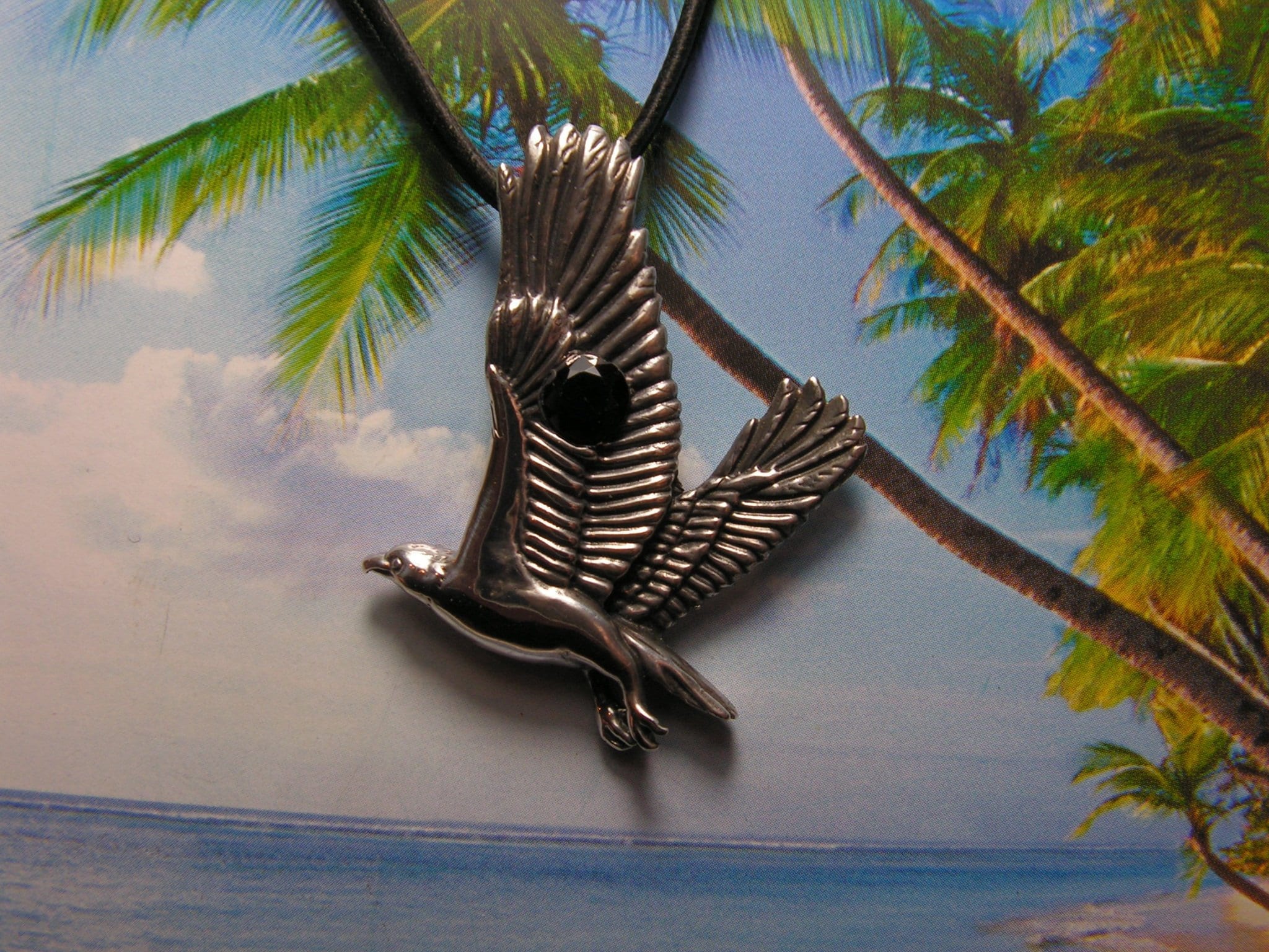 Eagle With Black Onyx in Sterling Silver - Etsy