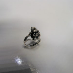 Kitten Ring With Black Onyx and Sterling Silver image 3