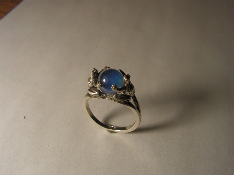 Frog Ring with Opalite in Sterling Silver image 1