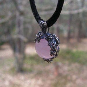 Roses Garden Pendant With Natural Rose Quartz And Sterling Silver image 3