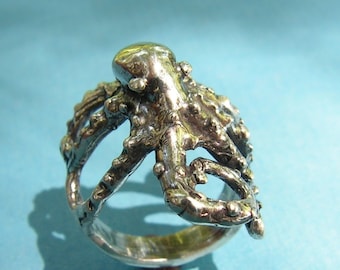 Octopus Ring In Sterling Silver