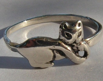 Kitten Ring In Sterling Silver