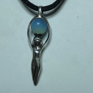 Goddess Pendant with Opalite and Sterling Silver
