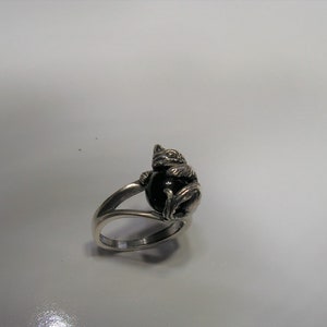 Kitten Ring With Black Onyx and Sterling Silver image 6