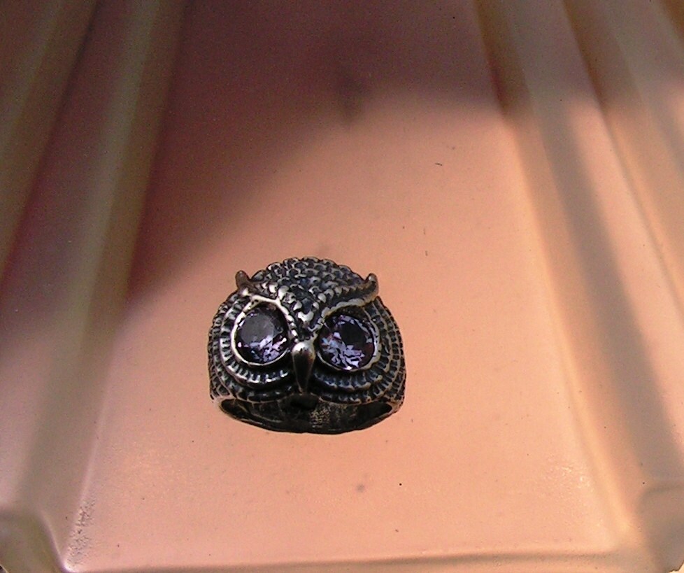 Owl Ring With Alexandrite Eyes in Sterling Silver - Etsy