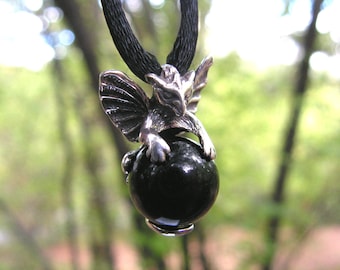 Gargoyle Pendant Sterling Silver With Black Onyx