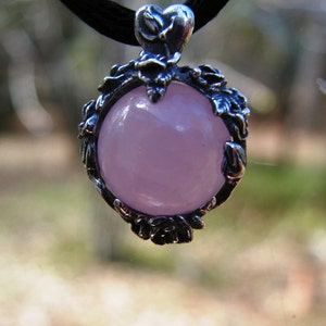 Roses Garden Pendant With Natural Rose Quartz And Sterling Silver image 1