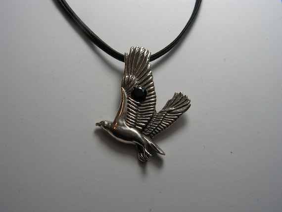 アクセサリー Sterling Silver Onyx & Eagle Necklace Eagle With Black Onyx in Sterling Silver - Etsy