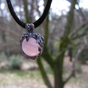 Roses Garden Pendant With Natural Rose Quartz And Sterling Silver image 5