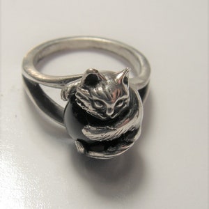 Kitten Ring With Black Onyx and Sterling Silver image 8