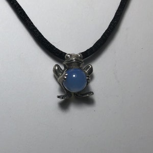Frog Pendant with Opalite and Sterling Silver