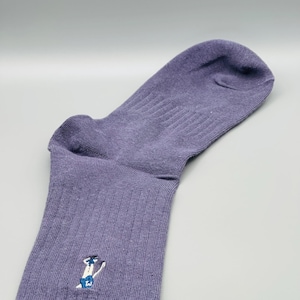 Black and Purple Crew Socks (2 pair) – Embroidered Skater Socks, Unisex Streetwear Socks, Skate Style Gift